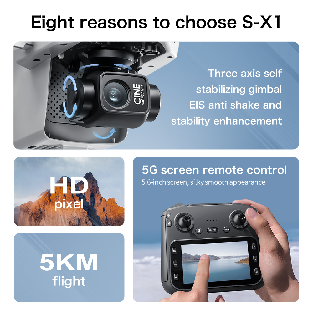 S-X1 MAX GPS Drone with 3-Axis - Drone Kit Long Range avis et prix